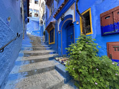 The Old Town ( medina ) of Chefchaouen, Morocco