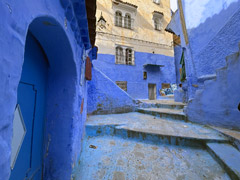 The Old Town ( medina ) of Chefchaouen, Morocco