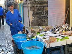A fish shop in Naples